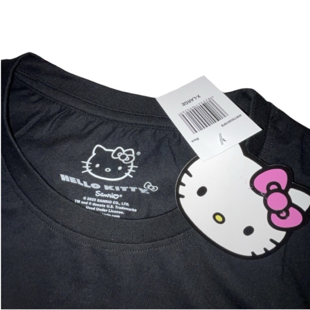 Hello Kitty Black Graphic Tee with Pink Logo - Picture 3 of 5
